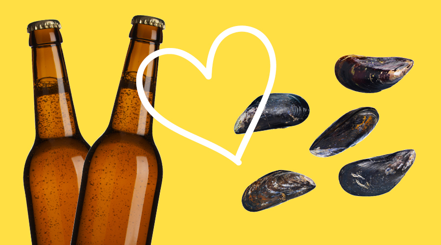 koka musslor i öl