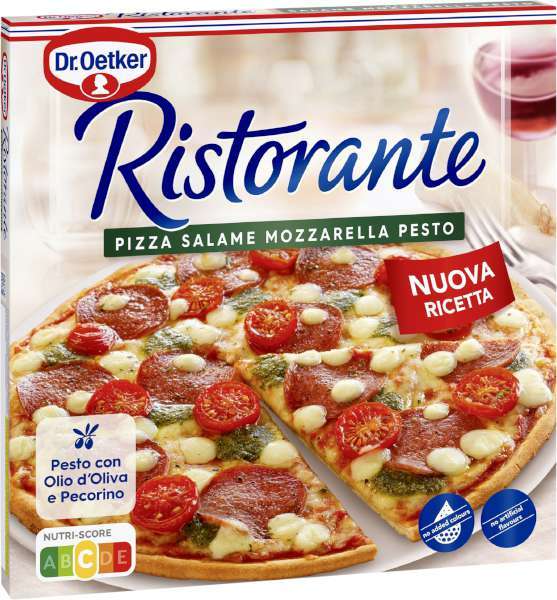 Pizza Ristorante Salame/Mozzarella/Pesto, Fryst