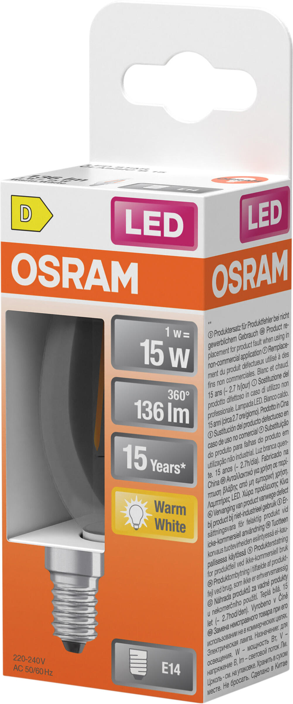 Led Kronlampa 136Lm E14 15W