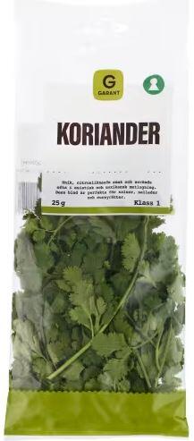 Koriander, Klass 1