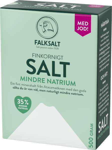 Finkorningt Salt Mindre Natrium Med Jod