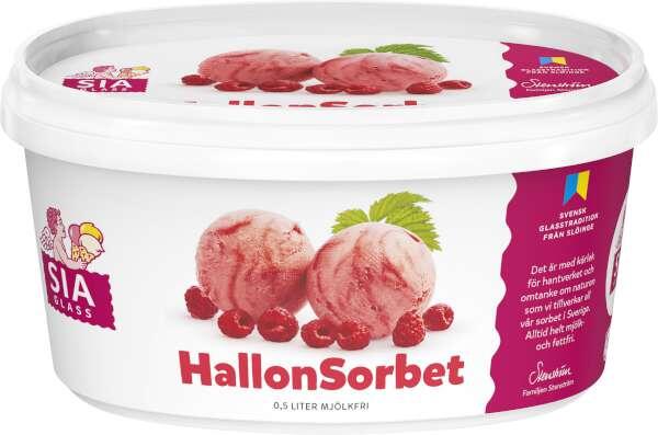 Hallonsorbet