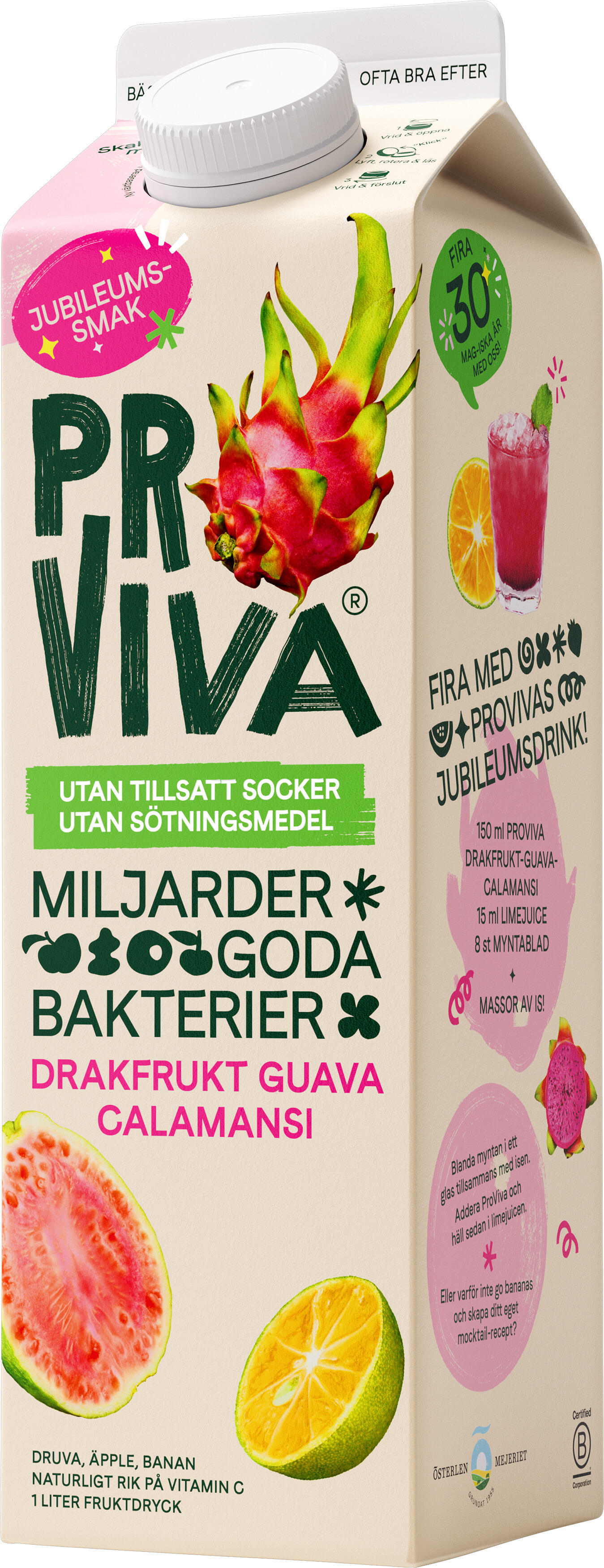 Drakfrukt Guav Utan Tillsatt Socker