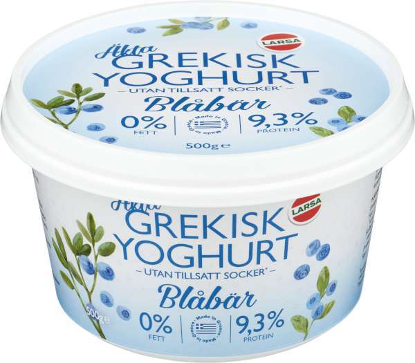 Äkta Grekisk Yoghurt Blåbär 0%