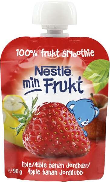 Fruktsmoothie Äpple Banan Jordgubb