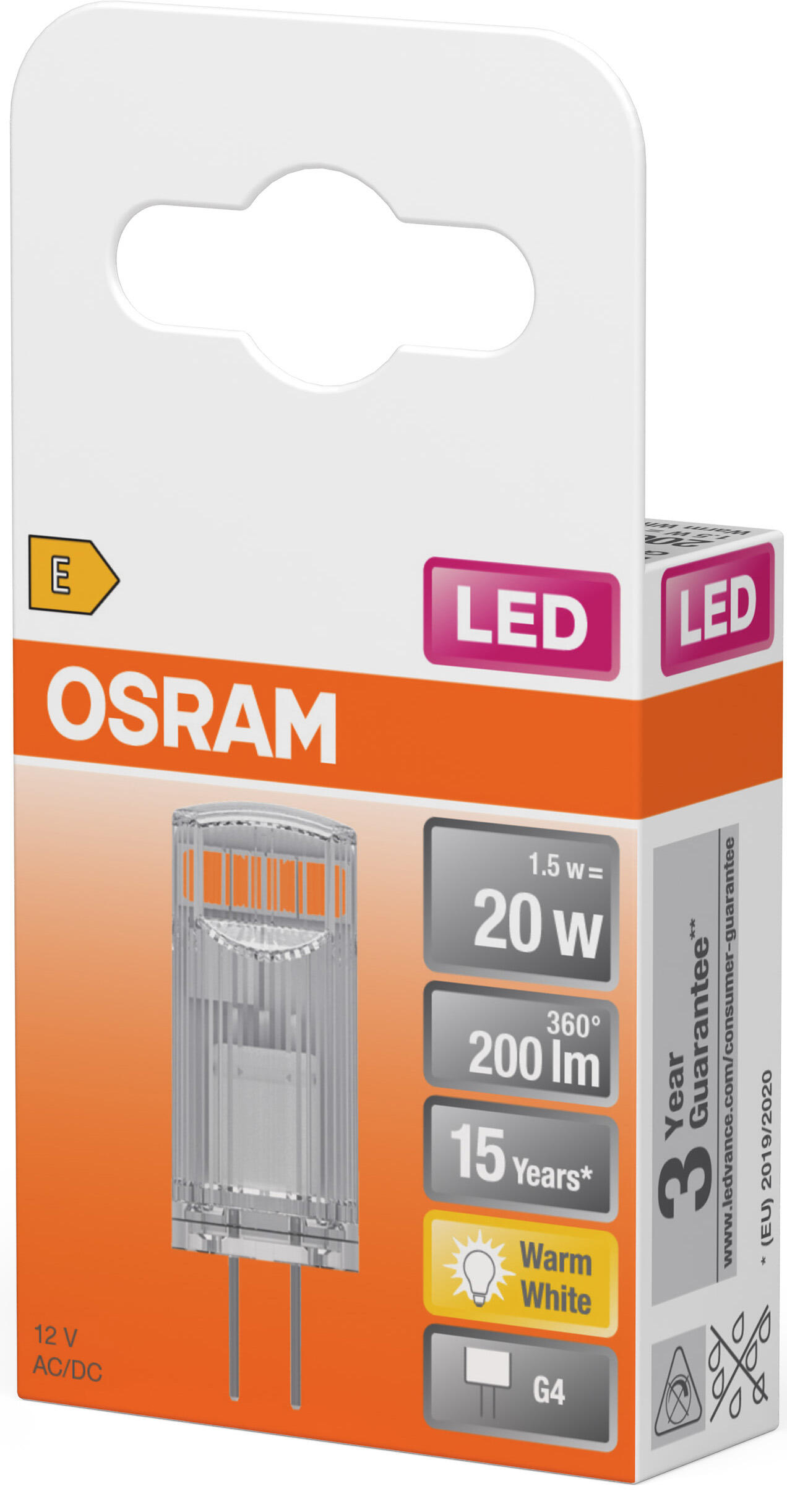 Led Pin 200Lm G4 20W