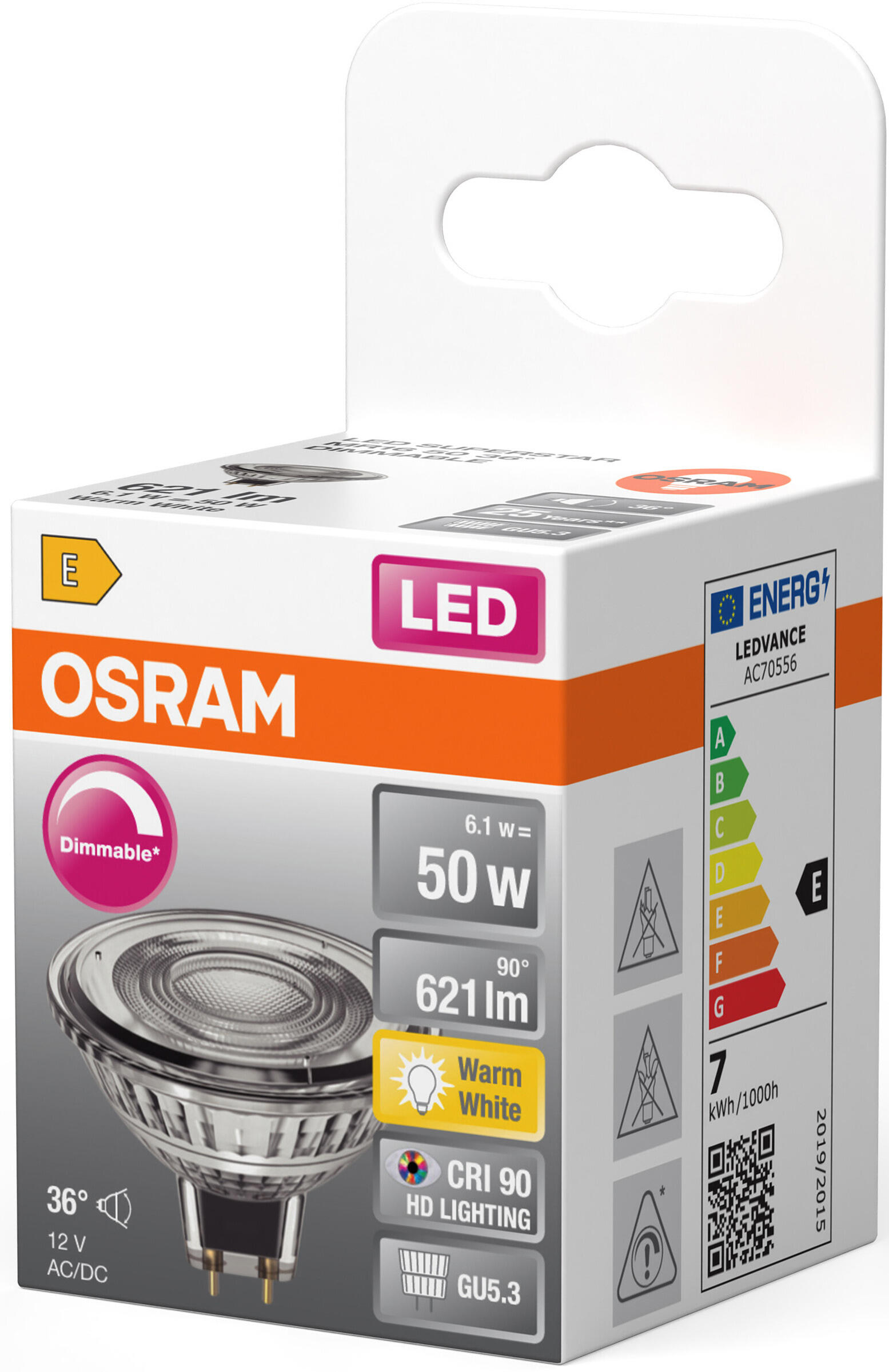 Led Spot Mr16 Cri90 621Lm Gu5,3 50
