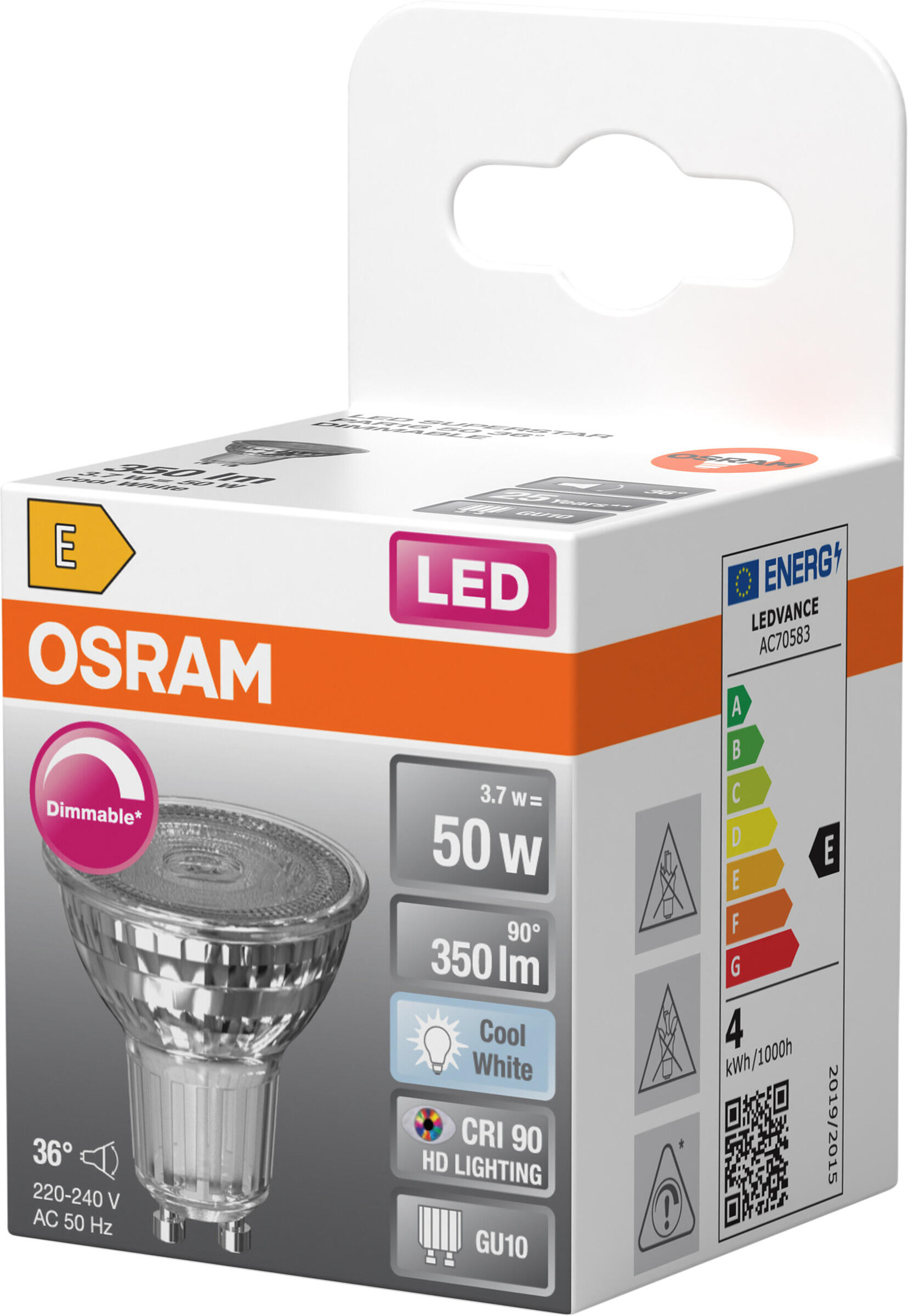 Led Spot Gu10 350Lm 50W Par16