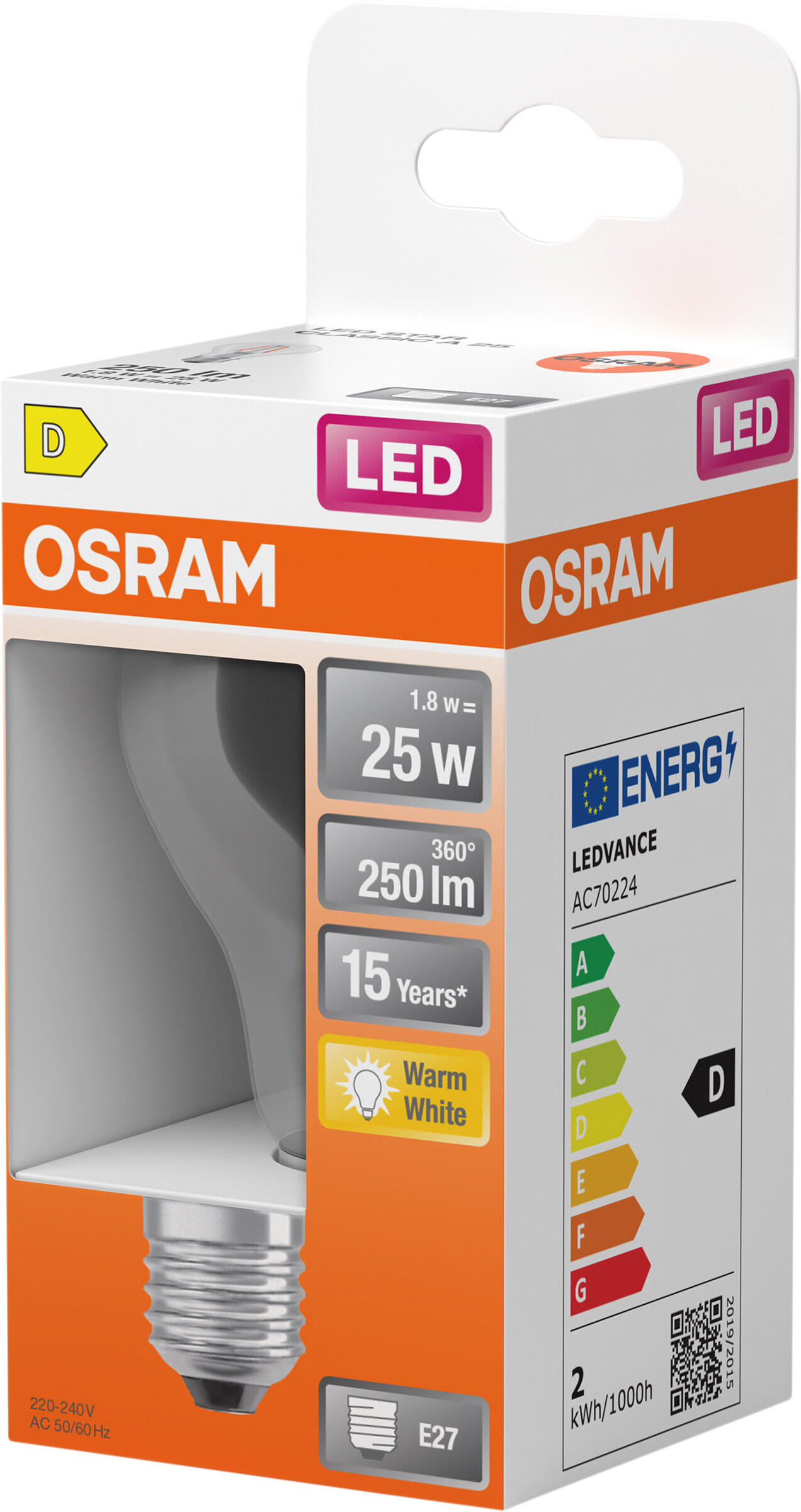 Led Normal 250Lm E27 25W