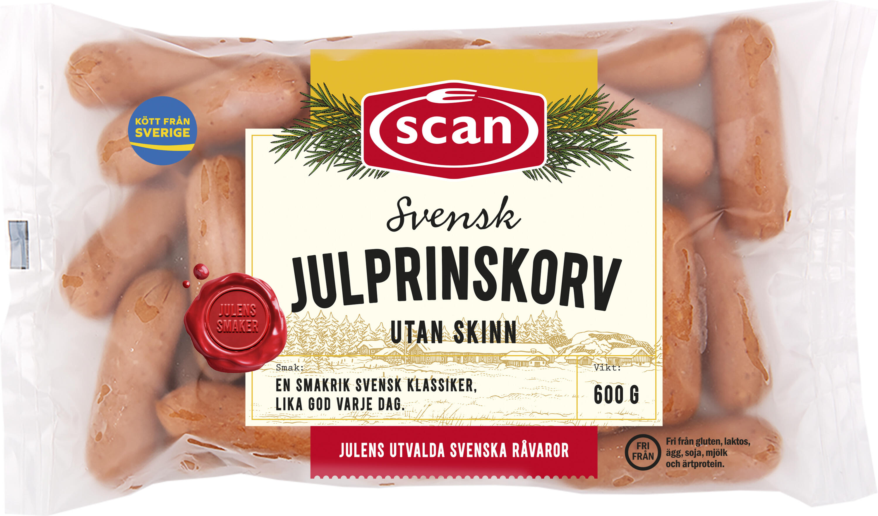 Julprinskorv Skinnfri