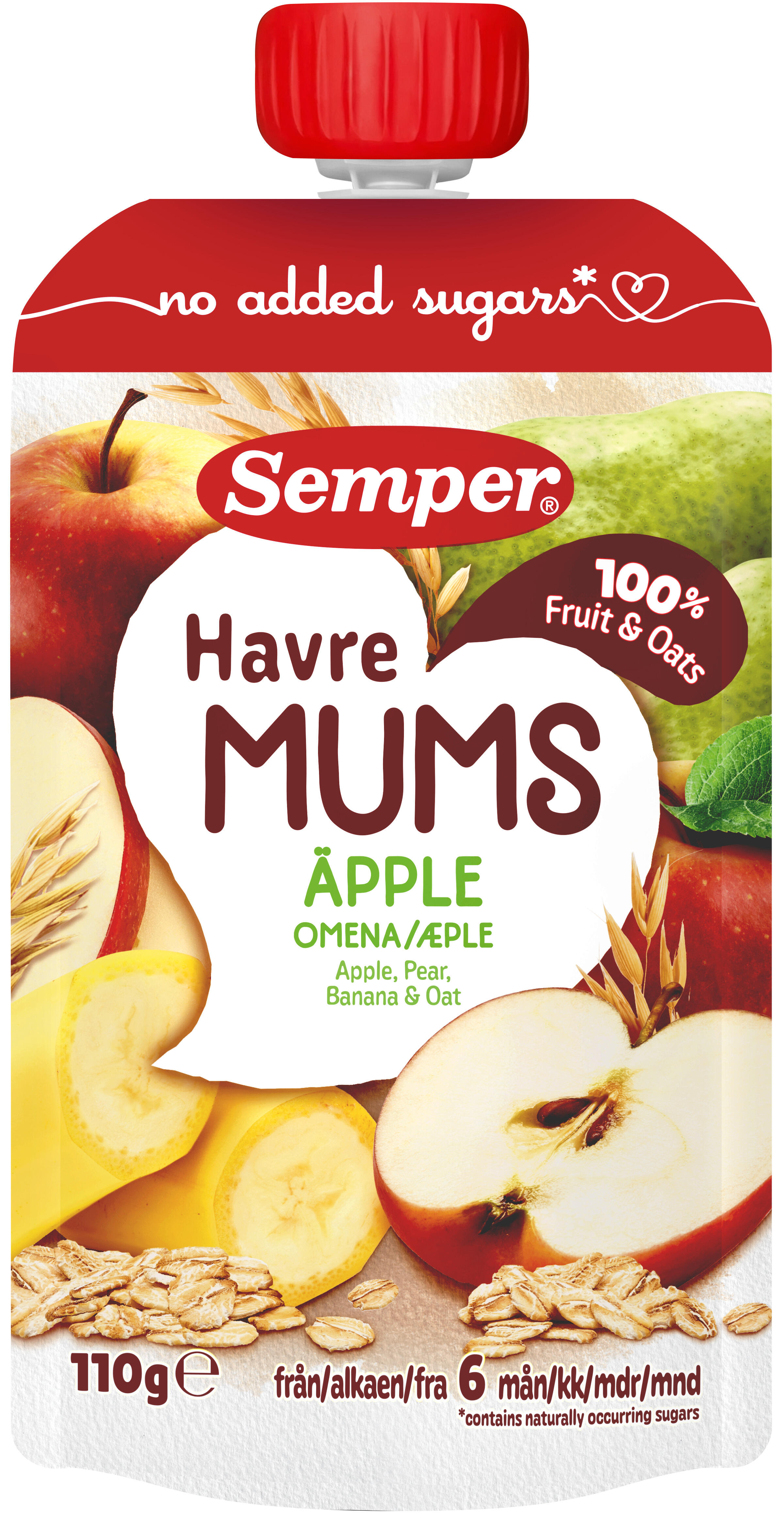 Fruktmums Äpple med Havre