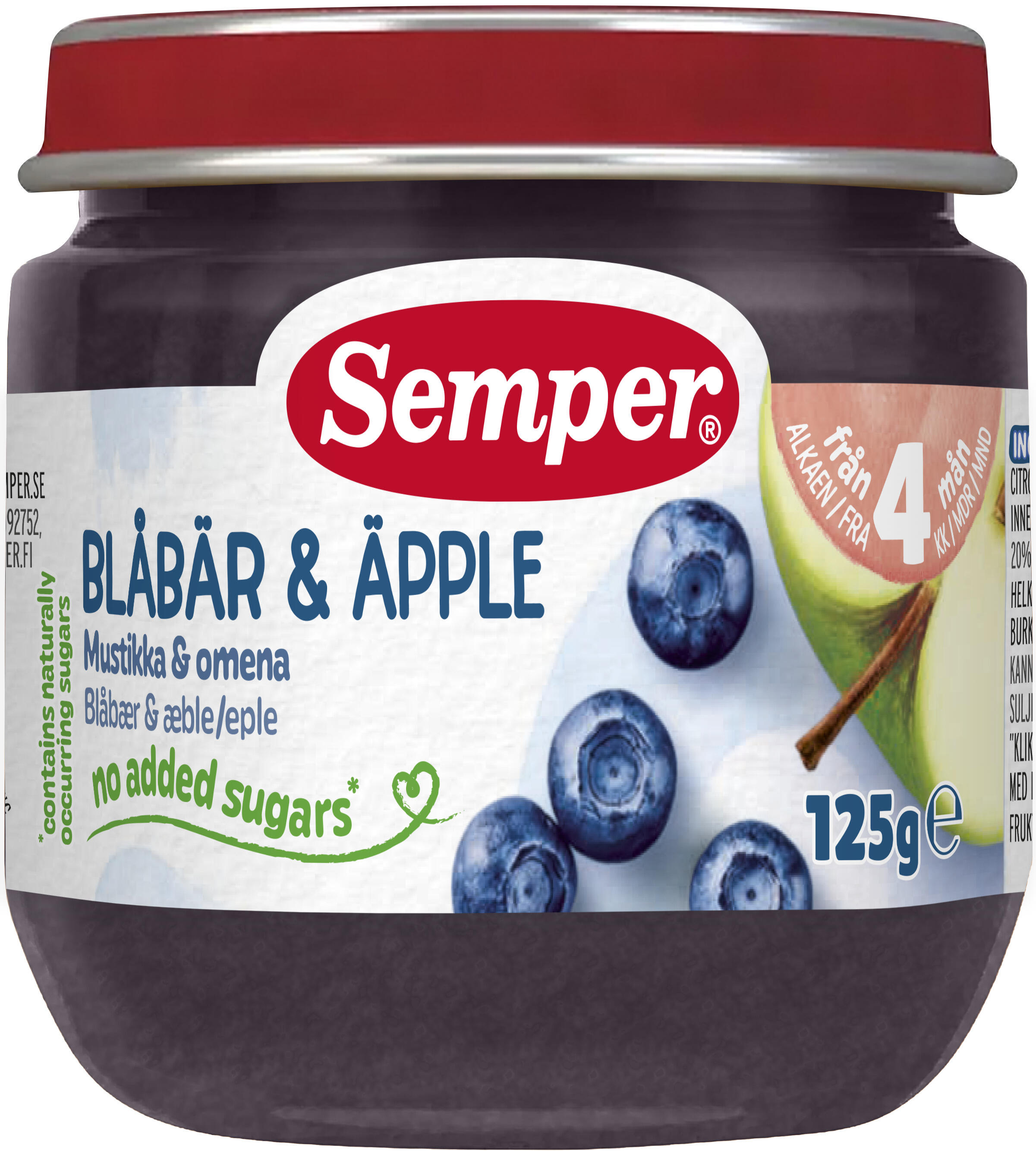 Blåbär & Äpple Puré