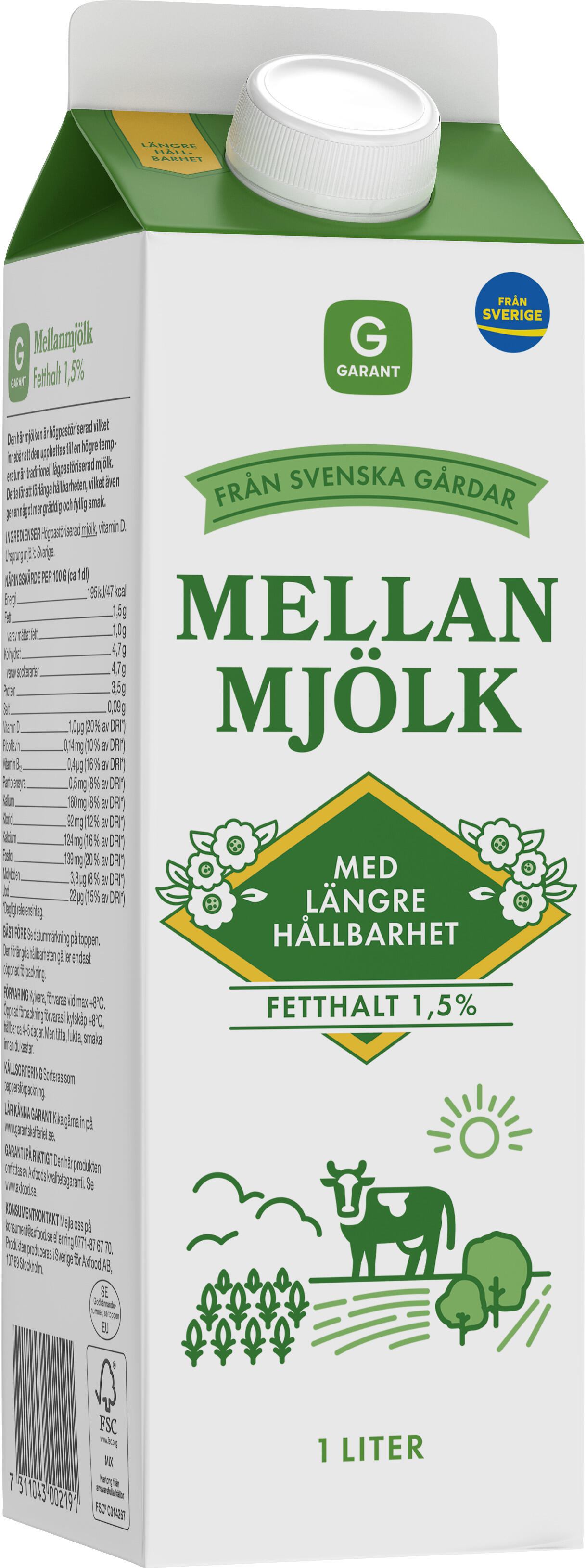 Mellanmjölk Längre Hållbarhet