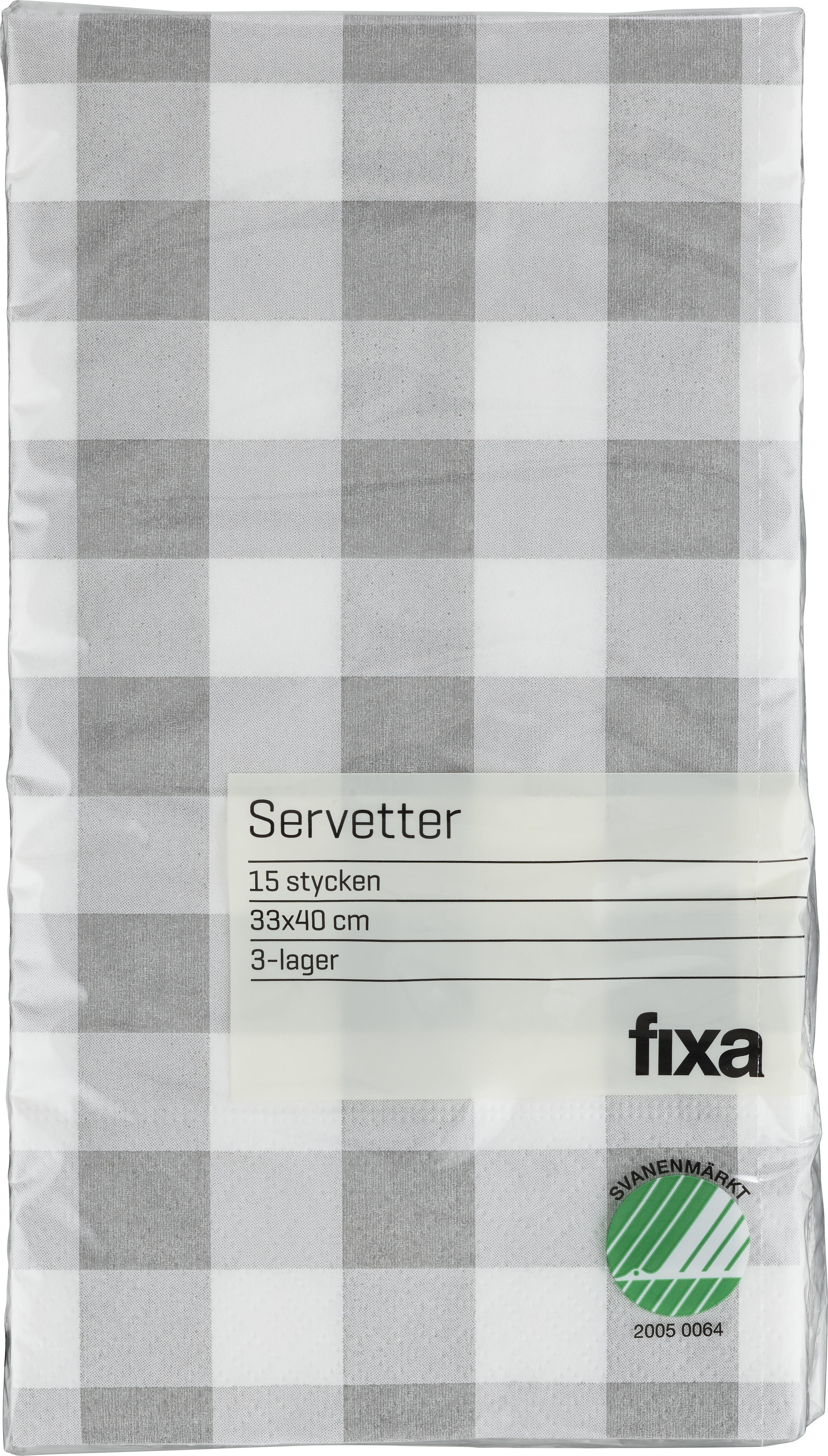 Servett Grå Rutig