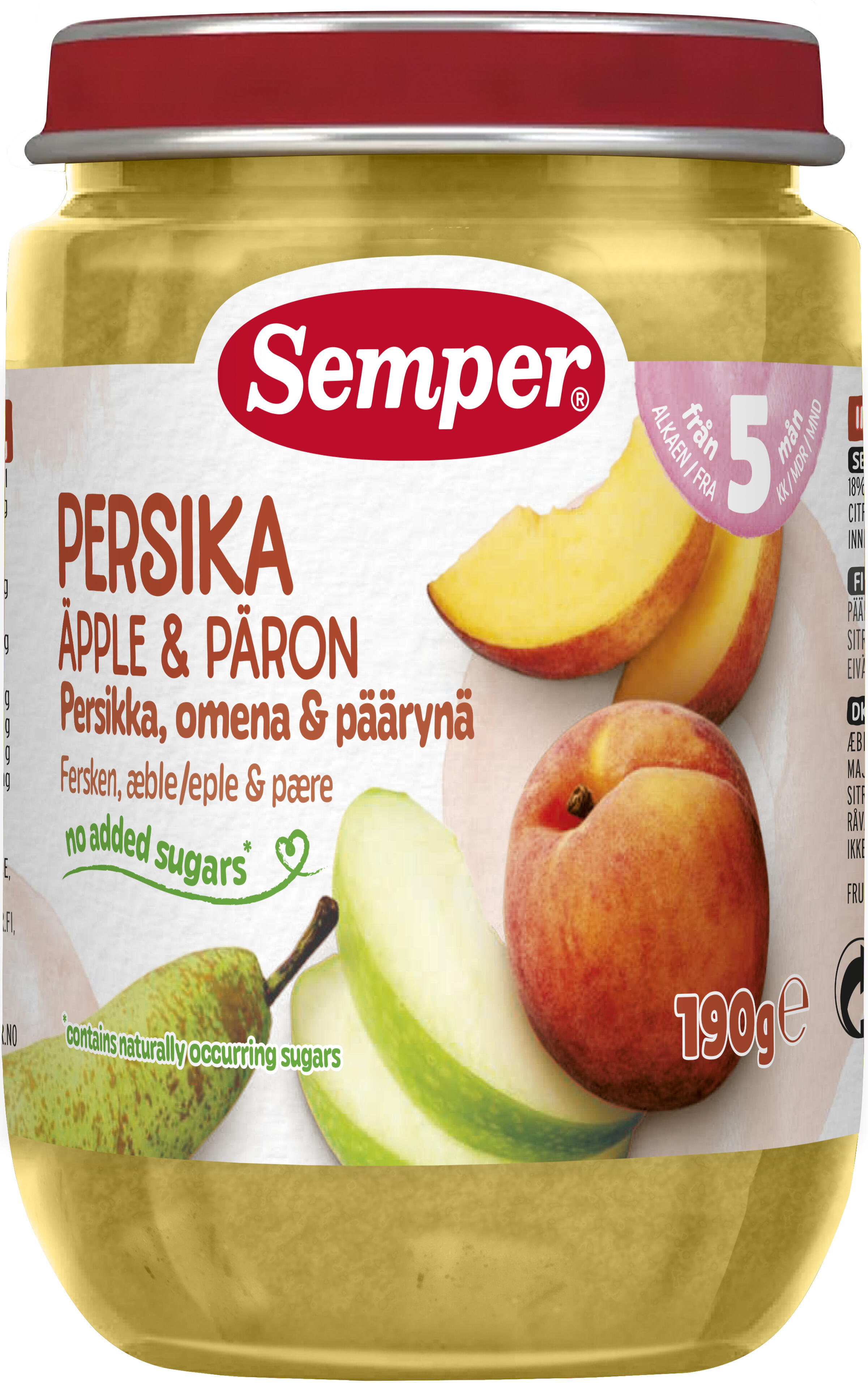 Persika Äpple Päron Puré