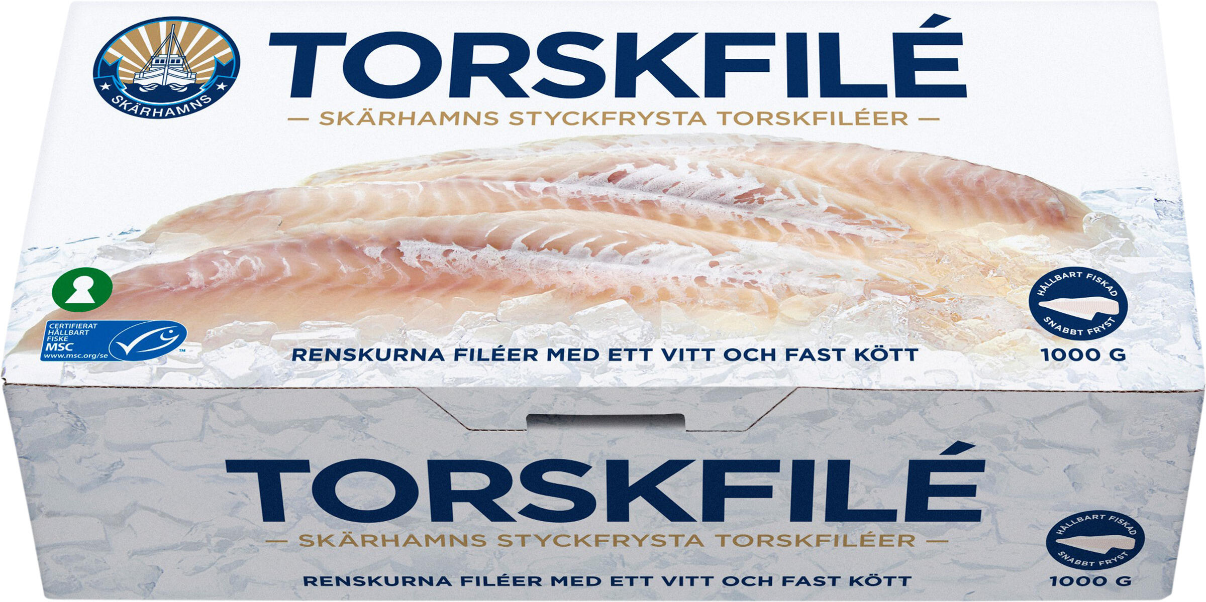 Torskfilé Styckfrysta Hela