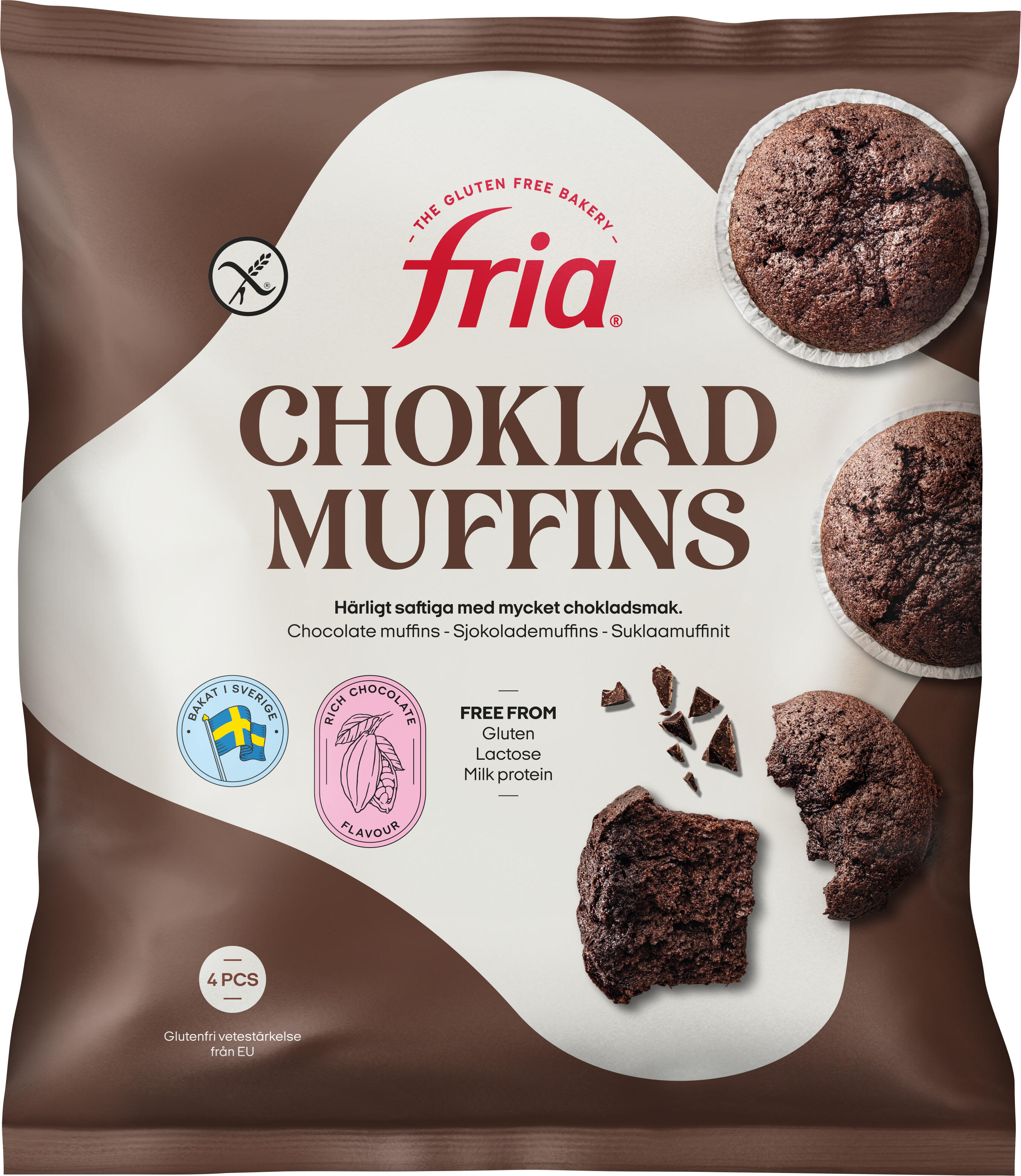 Chokladmuffins Laktosfri Glutenfri, Fryst