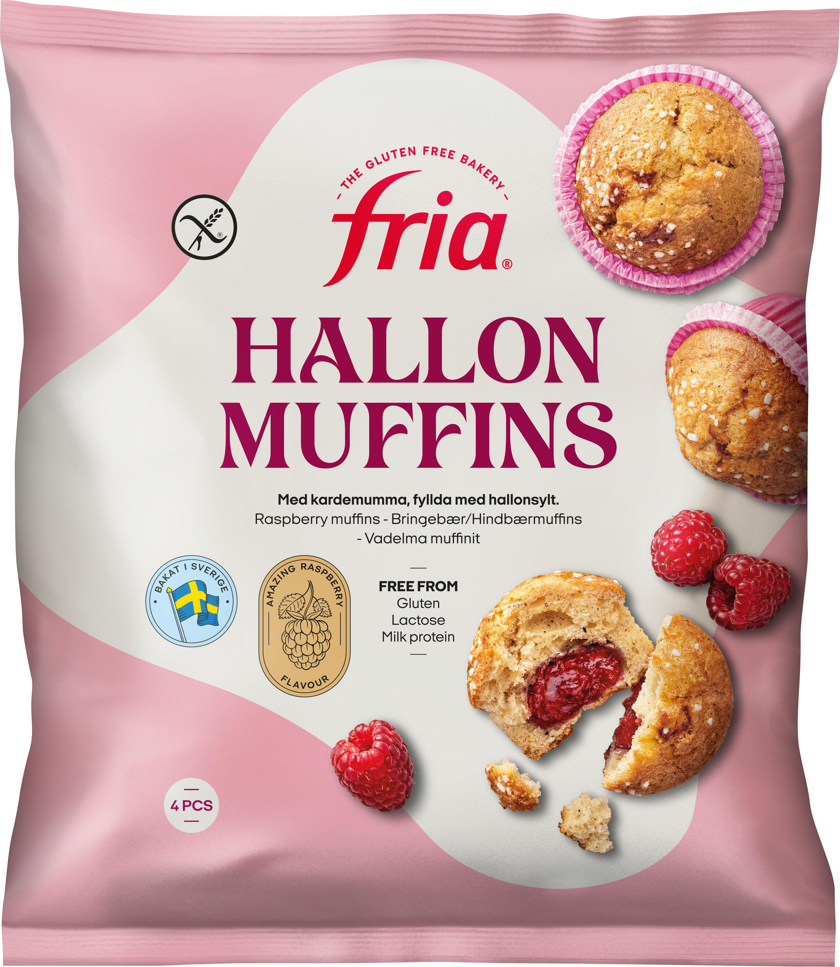 Hallonmuffins Glutenfri Laktosfri, Fryst