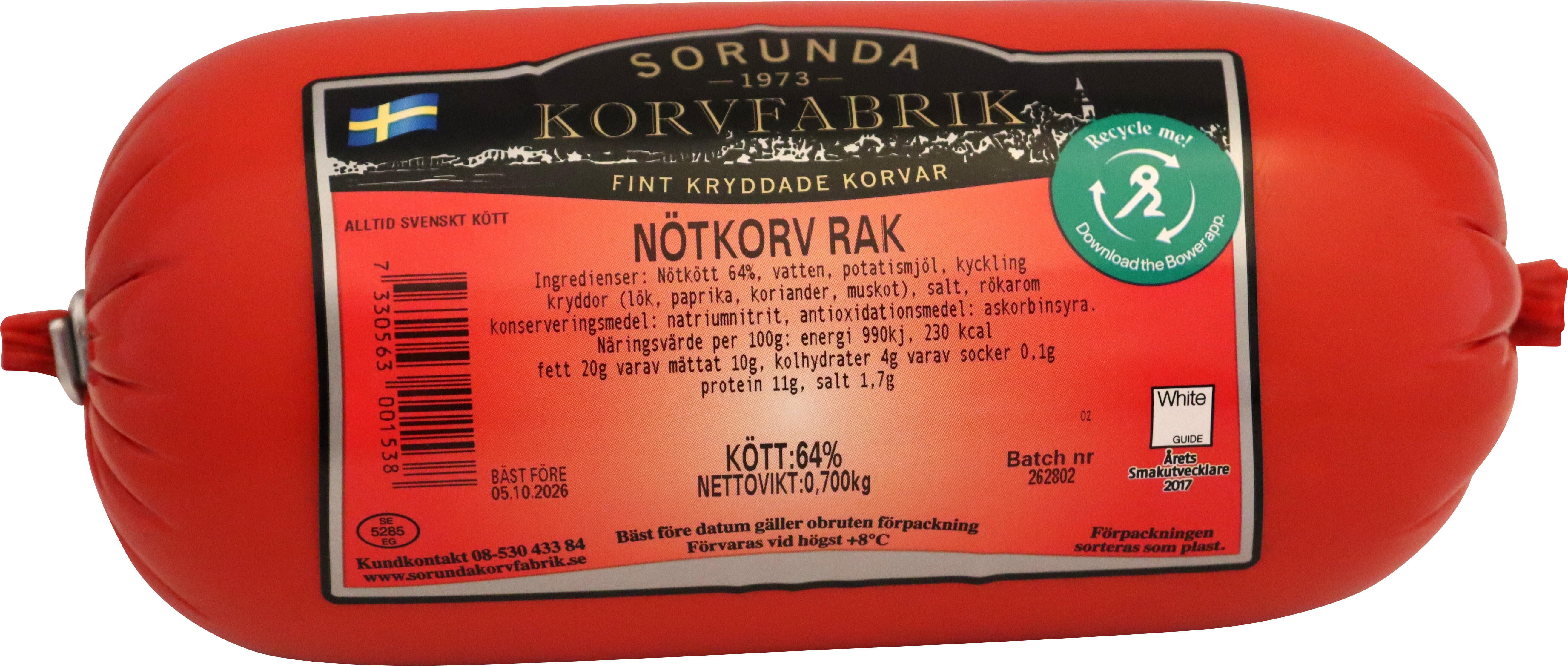Nötkorv Rak