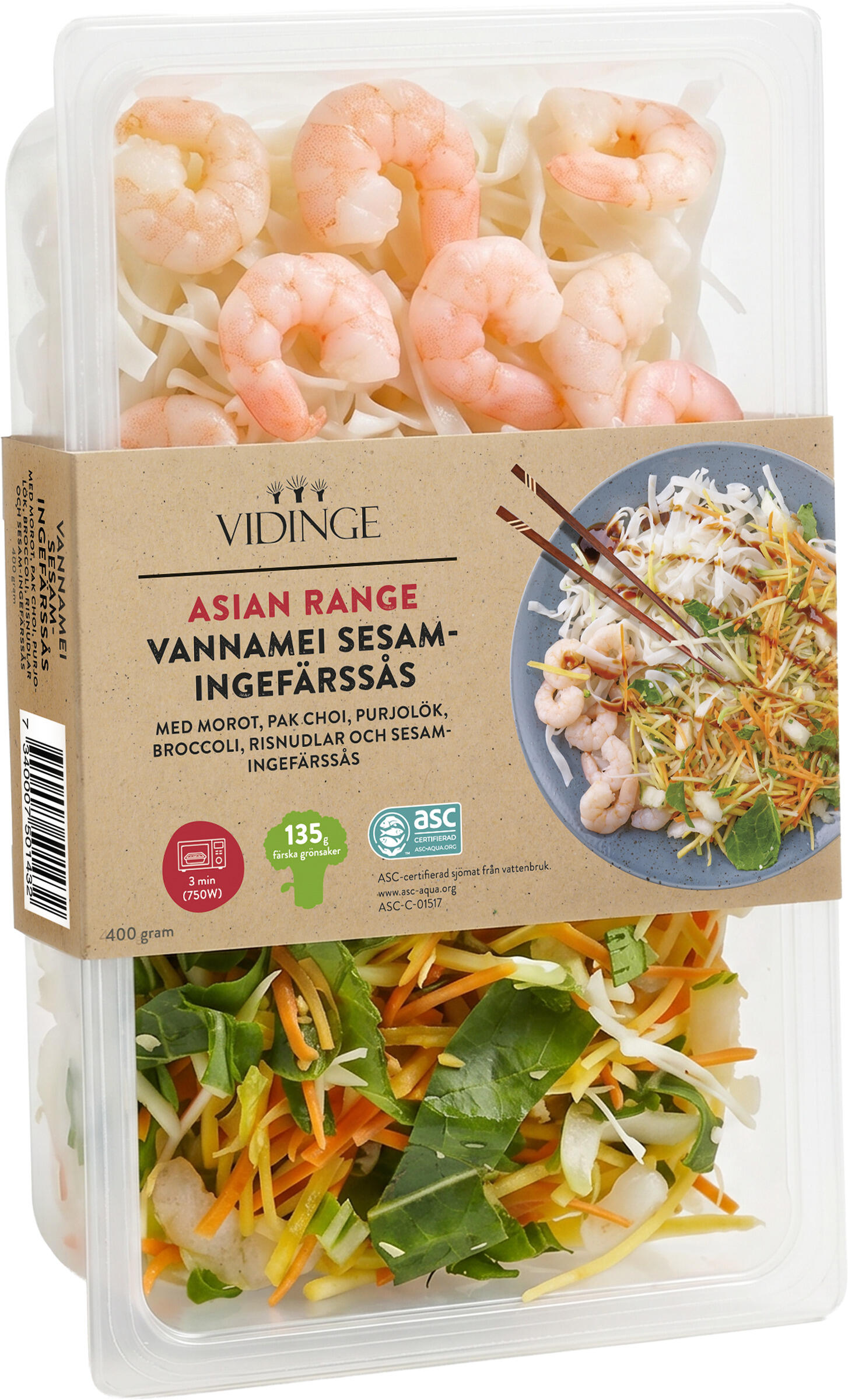 Vannamei Sesam/Ingefära
