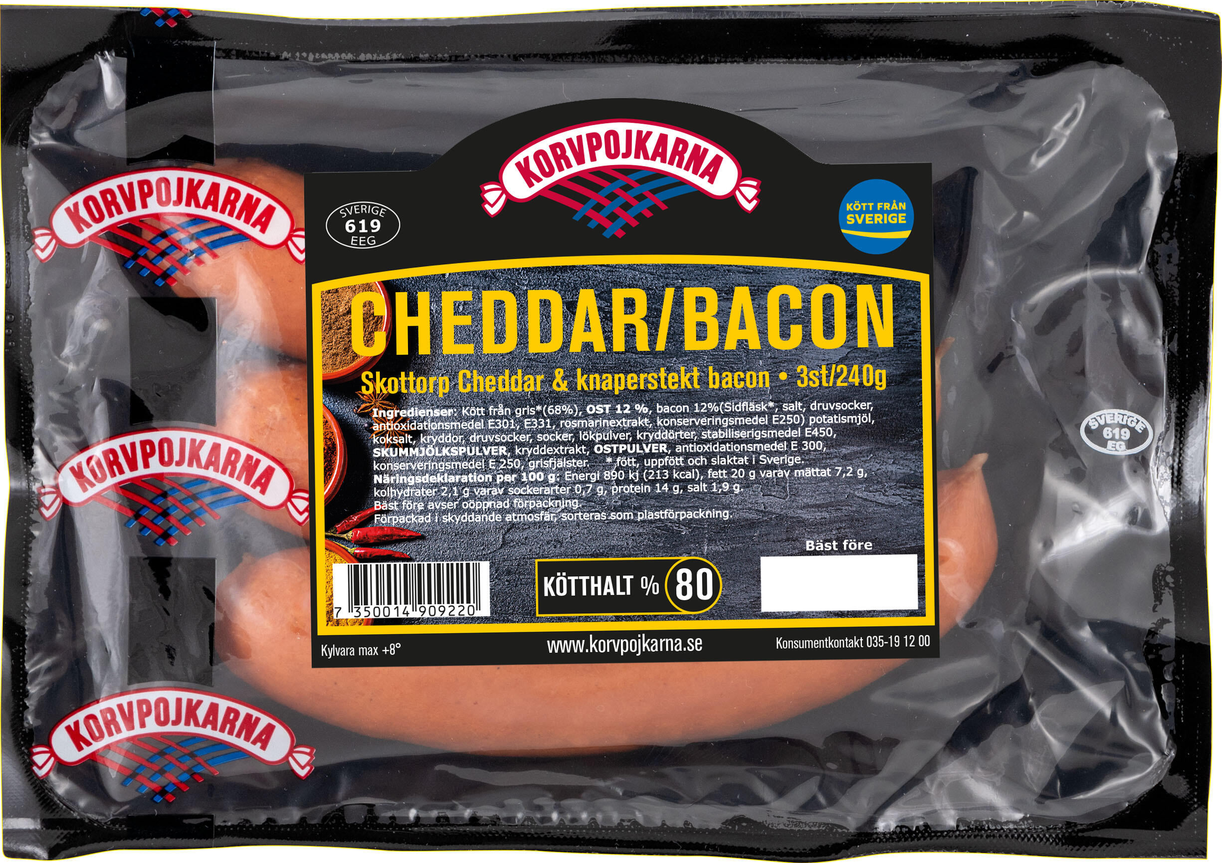Kryddkorv Cheddar Bacon