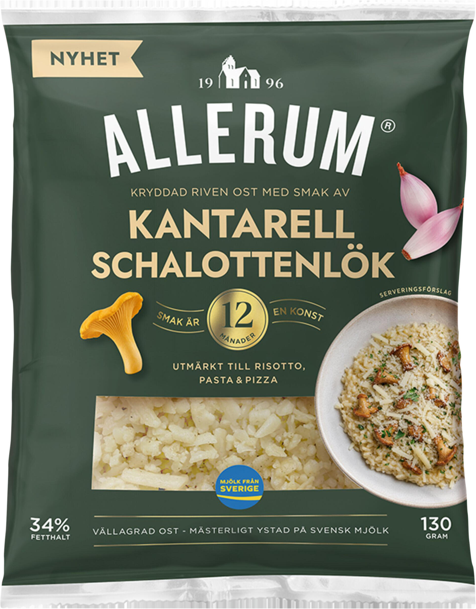 Kantarell Schalottenlök Riven