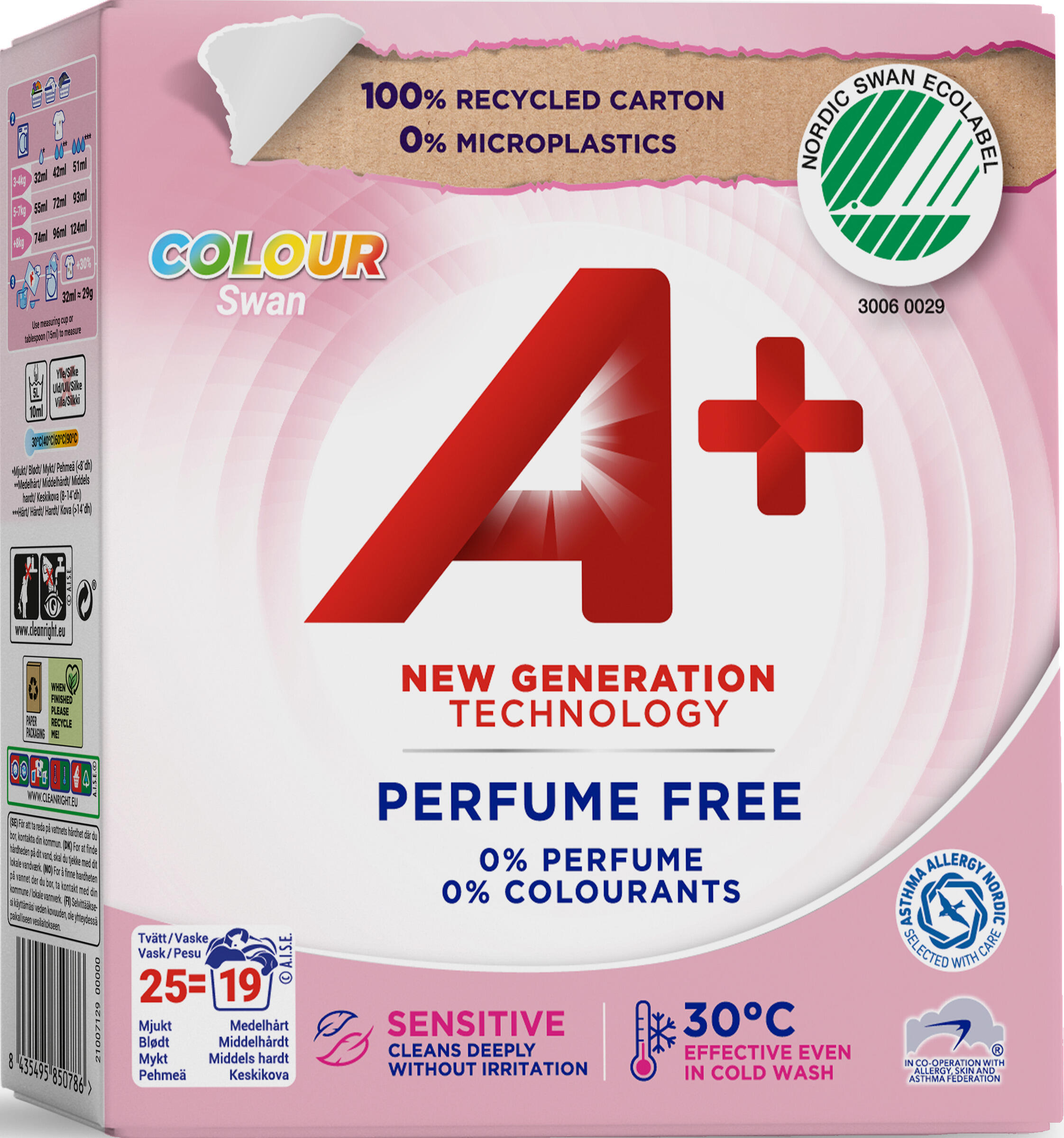 Tvättmedel Pulver Kulör Parfymfri