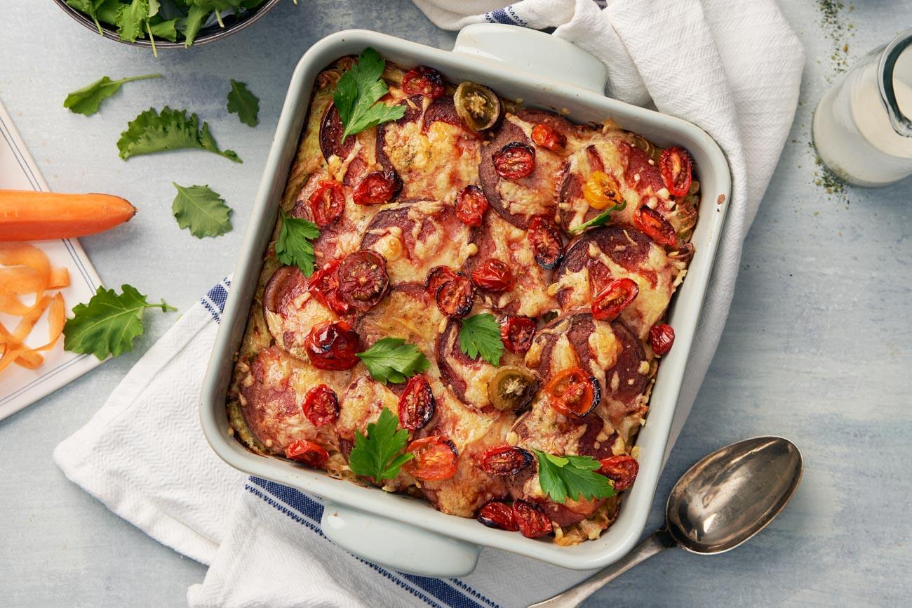 Pastagratäng med korv och broccoli City Gross